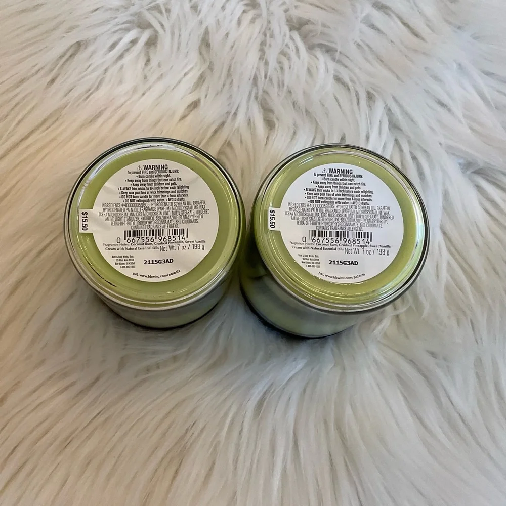 Bath & Body Works Coconut Colada Single Wick Candle - New x2
